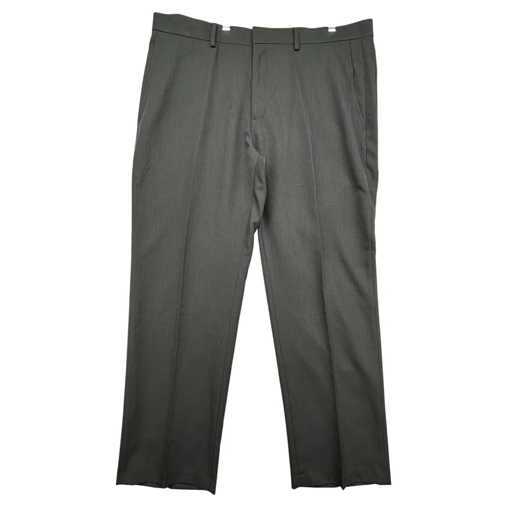 Haggar Pants Mens 38x30 Tic Weave Classic Fit Dress Slacks Navy Blue HY70268